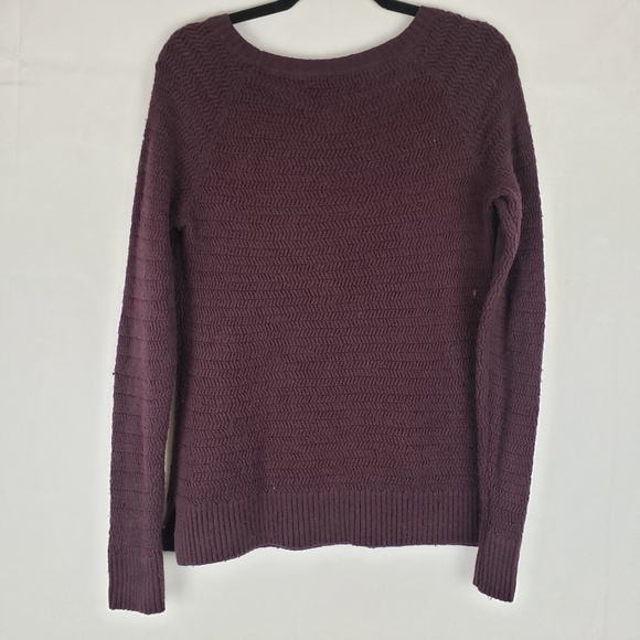 Loft Womens Knit Sweatshirt Burgundy Stretch camel M - Picture 4 of 5